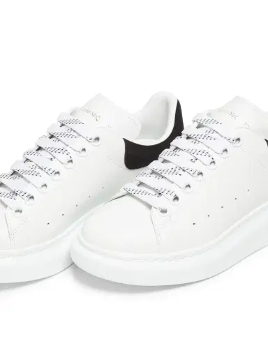 Alexander McQueen Women's Leather Low-Top Sneakers - White Black - Size 12 | Thumbnail 2 Alexander McQueen Women's Leather Low-Top Sneakers - White Black - Size 12 | Thumbnail 2