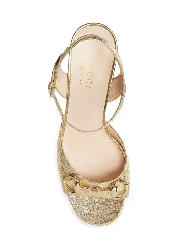 Gucci Women's Lady Horsebit 75MM Metallic Leather Sandals - Silver | Thumbnail 9 Gucci Women's Lady Horsebit 75MM Metallic Leather Sandals - Silver | Thumbnail 9