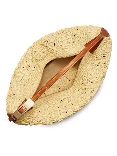 Tory Burch Women's Monogram Raffia Hobo Bag - Natural | Thumbnail 3