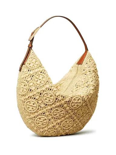 Tory Burch Women's Monogram Raffia Hobo Bag - Natural | Thumbnail 5