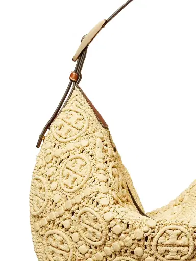 Tory Burch Women's Monogram Raffia Hobo Bag - Natural | Thumbnail 7