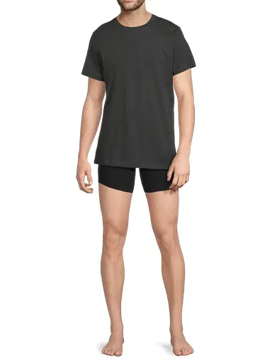 Mack Weldon Men's 3-Pack Cotton Crewneck T-Shirt - Charcoal Heather | Thumbnail 2
