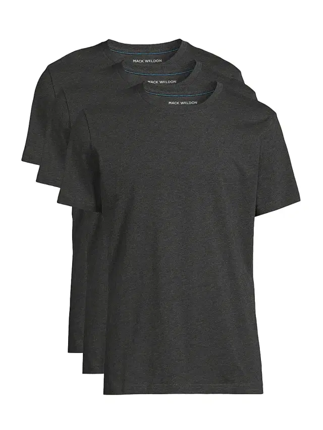 Men's 3-Pack Cotton Crewneck T-Shirt - Charcoal Heather