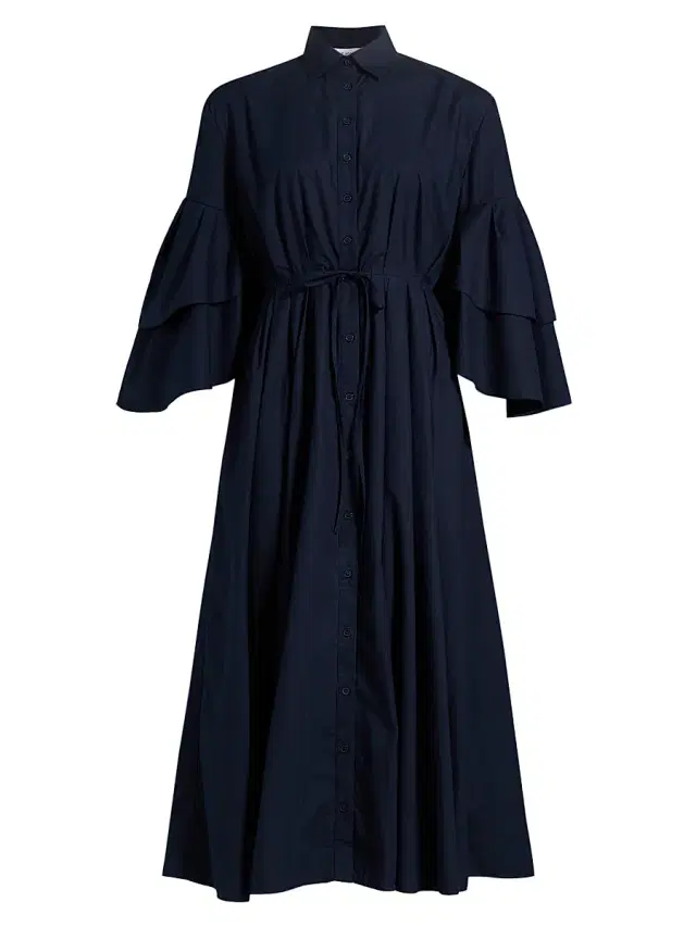 Rosie Assoulin Women's Fiesta Cotton Midi-Shirtdress - Navy