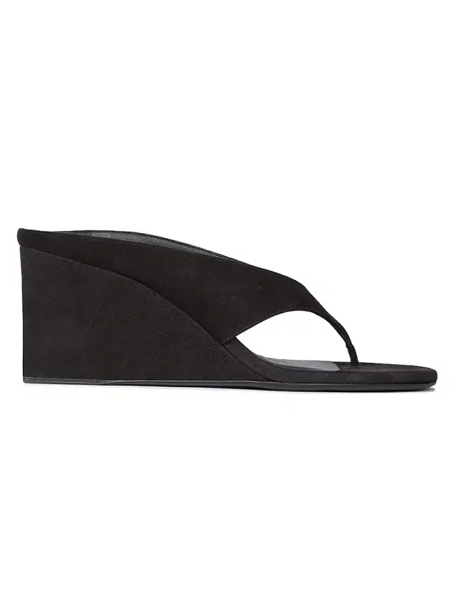 Women's 75MM Slip-On Suede Wedge Sandals - Noir