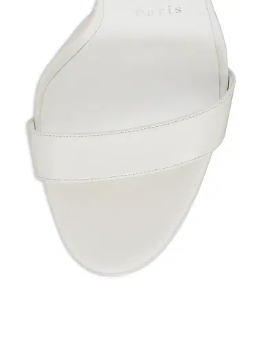 Christian Louboutin Women's Miss Z Queen 120MM Leather Sandals - Bianco - Size 12 | Thumbnail 4