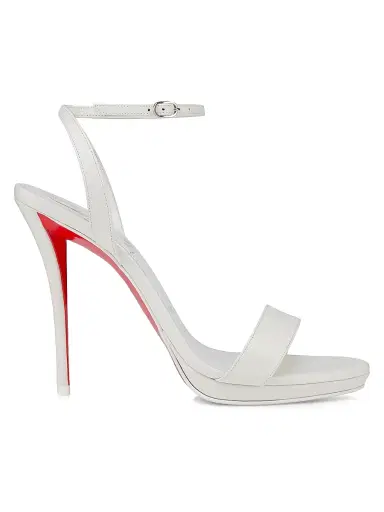 Christian Louboutin Women's Miss Z Queen 120MM Leather Sandals - Bianco - Size 12 | Thumbnail 1