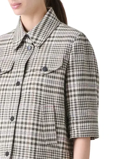 Akris punto Women's Plaid Cropped Shirt Jacket | Thumbnail 5
