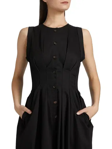 Kika Vargas Women's Mette Sleeveless Midi-Dress - Black | Thumbnail 6 Kika Vargas Women's Mette Sleeveless Midi-Dress - Black | Thumbnail 6