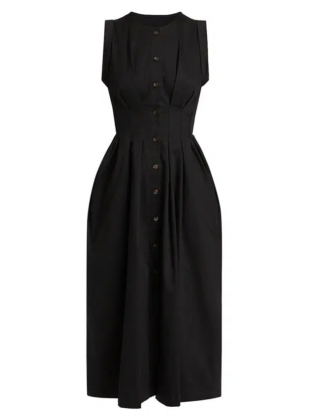 Kika Vargas Women's Mette Sleeveless Midi-Dress - Black