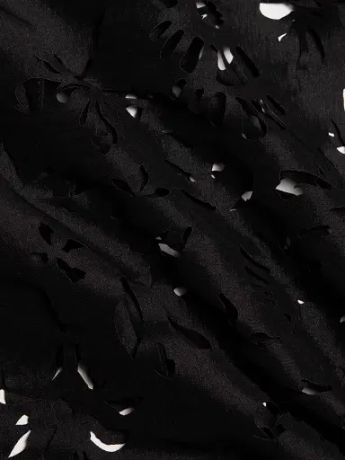 Kika Vargas Women's Raha Taffeta Flower Laser-Cut Dress - Black | Thumbnail 7 Kika Vargas Women's Raha Taffeta Flower Laser-Cut Dress - Black | Thumbnail 7