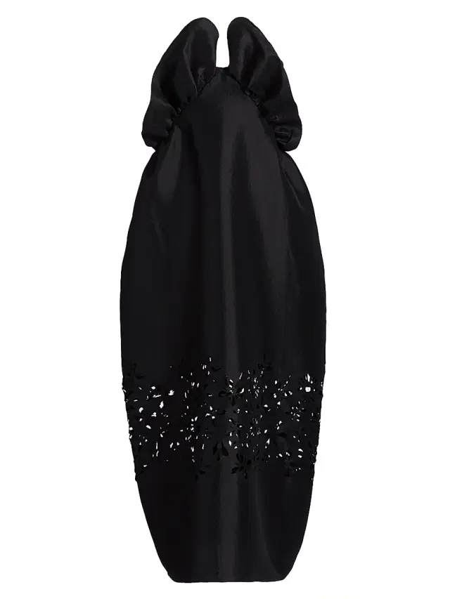 Kika Vargas Women's Raha Taffeta Flower Laser-Cut Dress - Black