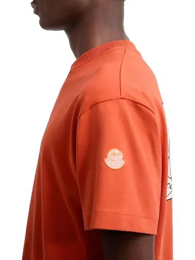 Moncler Genius Men's Moncler x Gilga Farm by Donald Glover Crew-Neck T-Shirt in Cotton - Orange | Thumbnail 4