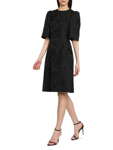 Dolce & Gabbana Women's Brocade Leopard-Lined Midi-Dress - Nero - Size 0 | Thumbnail 2 Dolce & Gabbana Women's Brocade Leopard-Lined Midi-Dress - Nero - Size 0 | Thumbnail 2