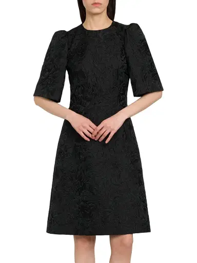 Dolce & Gabbana Women's Brocade Leopard-Lined Midi-Dress - Nero - Size 0 | Thumbnail 3 Dolce & Gabbana Women's Brocade Leopard-Lined Midi-Dress - Nero - Size 0 | Thumbnail 3