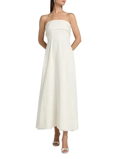 NICHOLAS Women's Melody Linen-Blend Bandeau A-Line Maxi Dress - | Thumbnail 3