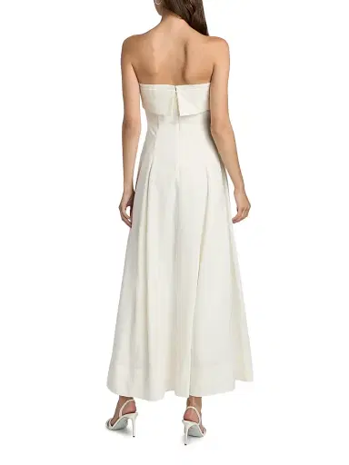 NICHOLAS Women's Melody Linen-Blend Bandeau A-Line Maxi Dress - | Thumbnail 5
