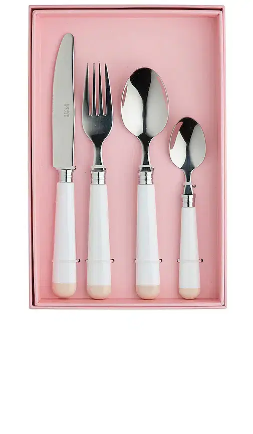 In The Roundhouse White Dipped 16 Piece Cutlery Set