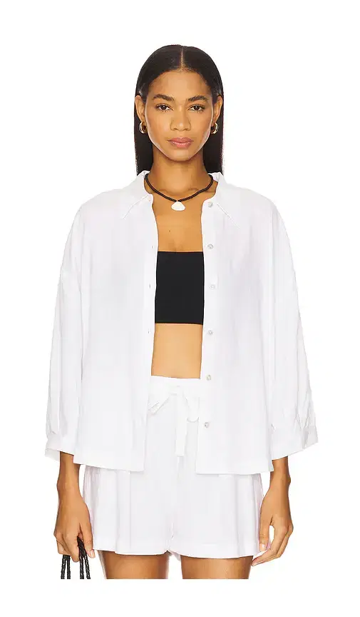 eberjey Linen Blend Relaxed Sleeve Top