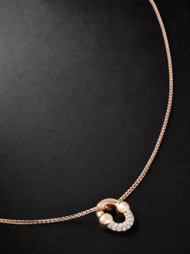 Greg Yuna Umlaut 18-Karat Rose Gold Diamond Chain Necklace - Men | Thumbnail 1