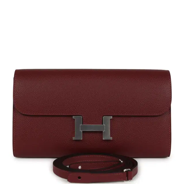 hermes Hermes Constance Wallet To Go Rouge H Epsom Palladium Hardware