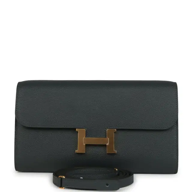 hermes Hermes Constance Wallet To Go Vert Mangrove Evercolor Gold Hardware