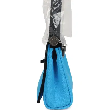 HERMÈS Hermes Herbag Zip 20 Mini Bleu Riviera Toile H Canvas and Black Vache Hunter Palladium Hardware | Thumbnail 3
