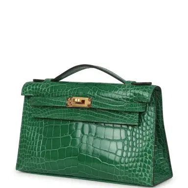 HERMÈS Hermes Kelly Pochette Cactus Shiny Alligator Gold Hardware | Thumbnail 5 HERMÈS Hermes Kelly Pochette Cactus Shiny Alligator Gold Hardware | Thumbnail 5