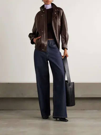 Nour Hammour Ariste Oversized Paneled Leather Jacket | Thumbnail 2