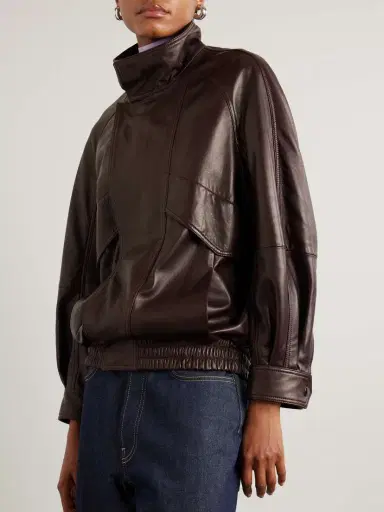 Nour Hammour Ariste Oversized Paneled Leather Jacket | Thumbnail 3