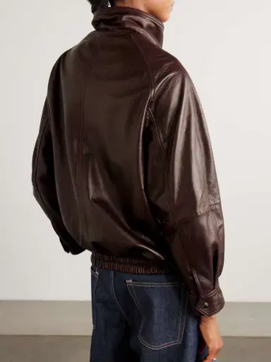 Nour Hammour Ariste Oversized Paneled Leather Jacket | Thumbnail 4