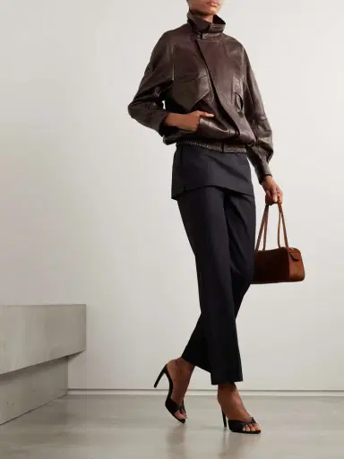 Nour Hammour Ariste Oversized Paneled Leather Jacket | Thumbnail 5