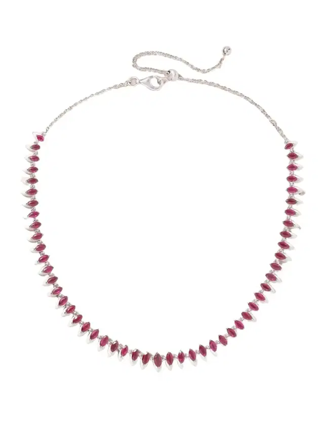 18-karat White Gold, Ruby And Enamel Choker
