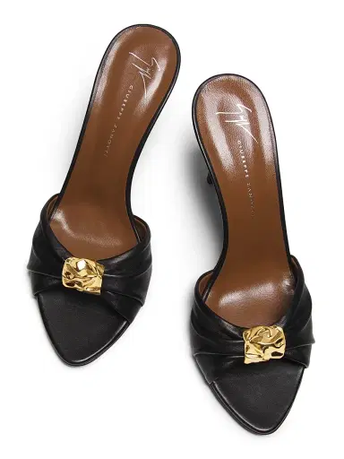 Giuseppe Zanotti Women's Clandestino 90MM Leather Mules - Nero Oro - Size 8.5 | Thumbnail 4 Giuseppe Zanotti Women's Clandestino 90MM Leather Mules - Nero Oro - Size 8.5 | Thumbnail 4