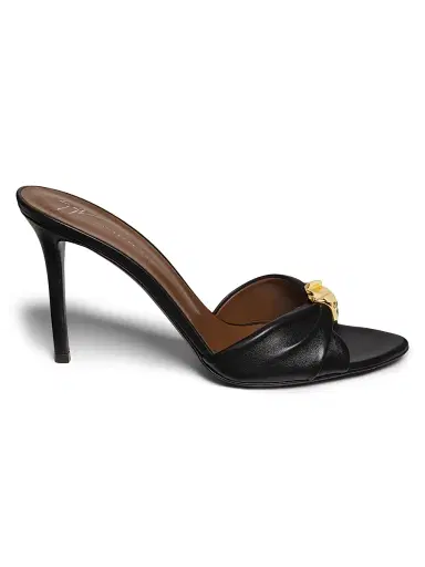 Giuseppe Zanotti Women's Clandestino 90MM Leather Mules - Nero Oro - Size 8.5 | Thumbnail 1 Giuseppe Zanotti Women's Clandestino 90MM Leather Mules - Nero Oro - Size 8.5 | Thumbnail 1
