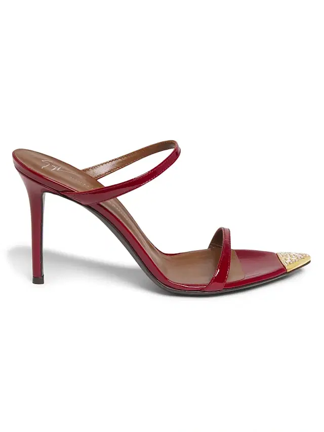 Women's Intrigo 90MM Crystal-Embellished Patent Leather Sandals - Viper Oro