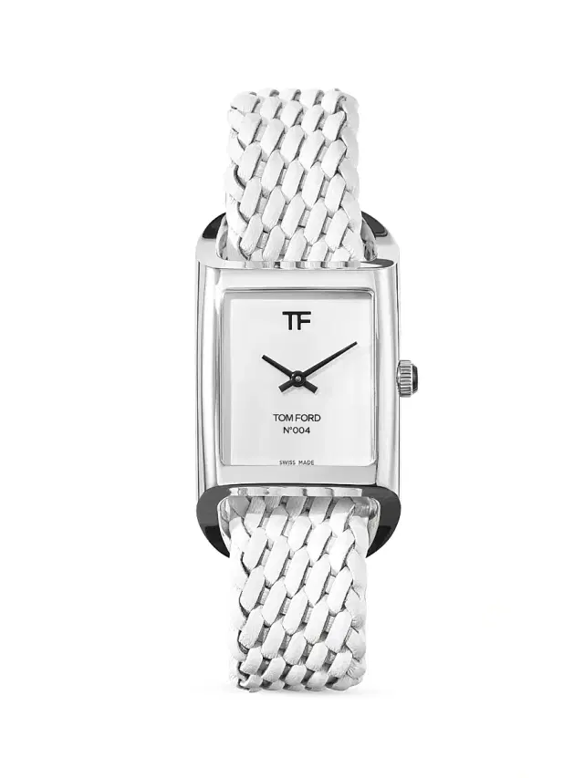 Men's 004 Stainless Steel & Leather Strap Watch - White