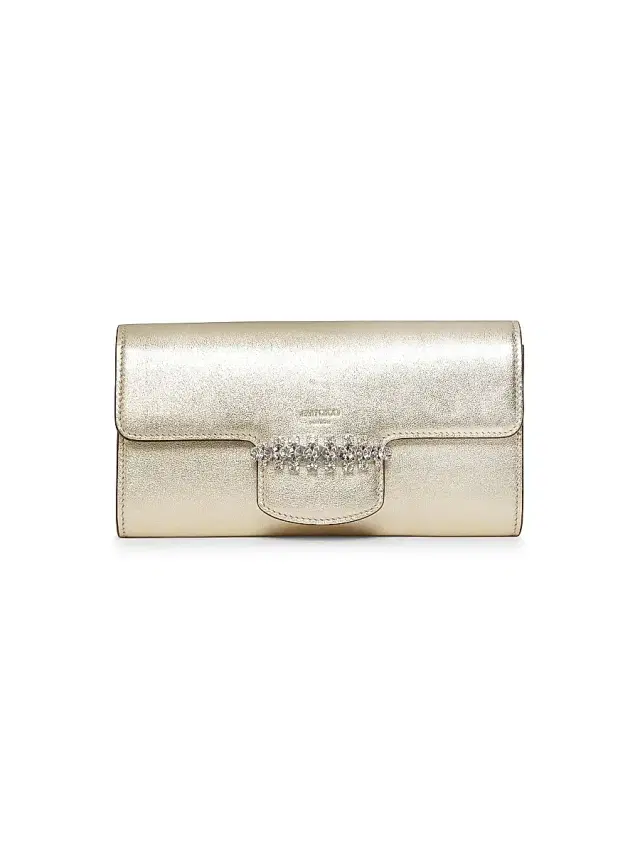 Women's Bing Metallic Leather Chain Wallet - Soft Gold Silver