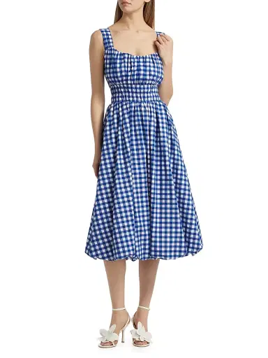 Sea Women's Neci Gingham Cotton Scoopneck Midi-Dress | Thumbnail 3 Sea Women's Neci Gingham Cotton Scoopneck Midi-Dress | Thumbnail 3