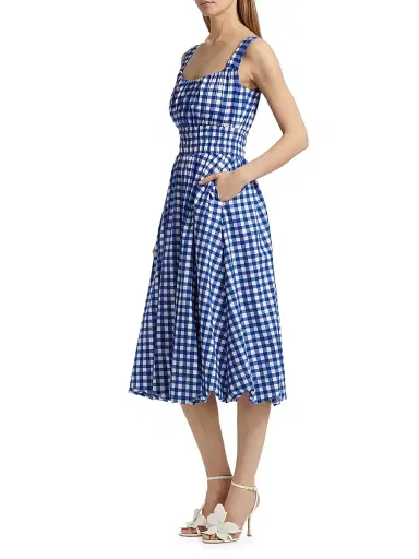 Sea Women's Neci Gingham Cotton Scoopneck Midi-Dress | Thumbnail 4 Sea Women's Neci Gingham Cotton Scoopneck Midi-Dress | Thumbnail 4