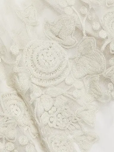 Sea Women's Arielle Lace Linen Midi-Dress - Cream - Size 12 | Thumbnail 7