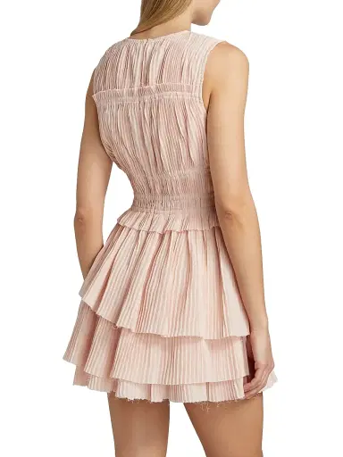 Sea Women's Thalia Pleated Sleeveless Minidress - Blush - Size XL | Thumbnail 5 Sea Women's Thalia Pleated Sleeveless Minidress - Blush - Size XL | Thumbnail 5