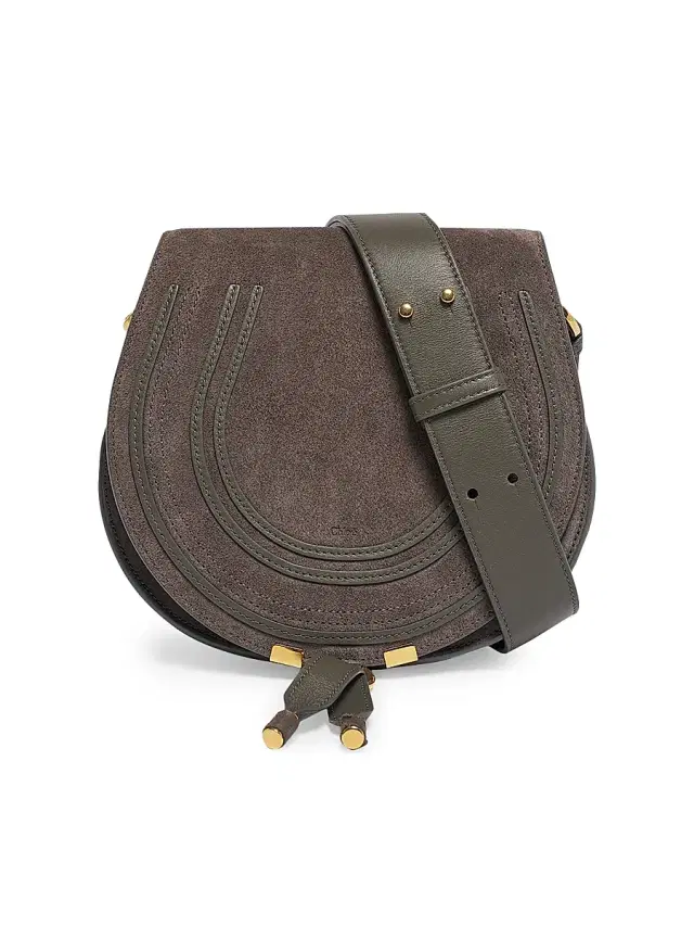 Chloé Women's Marcie Suede Crossbody Bag - Flannel Grey
