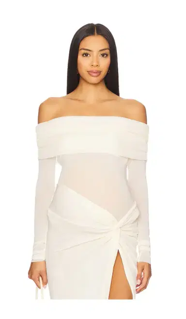 BUMPSUIT Off The Shoulder Mesh Top | Thumbnail 2