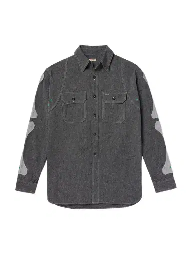 KAPITAL Appliquéd Panelled Cotton Shirt - Men | Thumbnail 1 KAPITAL Appliquéd Panelled Cotton Shirt - Men | Thumbnail 1