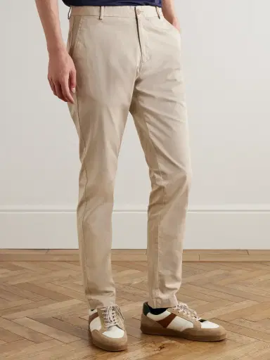 Sunspel Straight-Leg Garment-Dyed Cotton-Blend Twill Chinos - Men | Thumbnail 3