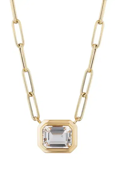 GOSHWARA Rock Crystal East West Pendant Necklace | Thumbnail 1