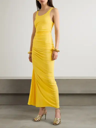 Alaïa Gathered Stretch-jersey Midi Dress | Thumbnail 2