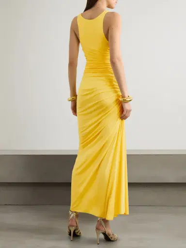 Alaïa Gathered Stretch-jersey Midi Dress | Thumbnail 3