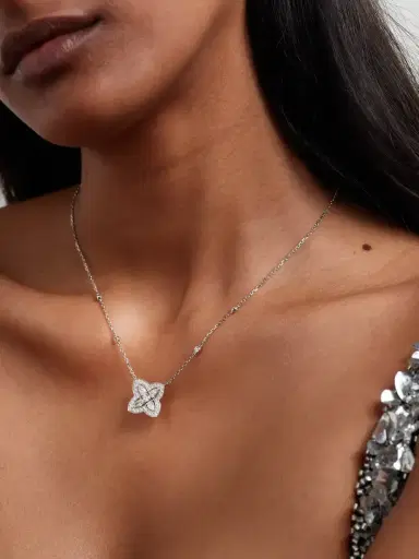 De Beers London Lotus By De Beers 18-karat White Gold Diamond Necklace | Thumbnail 2